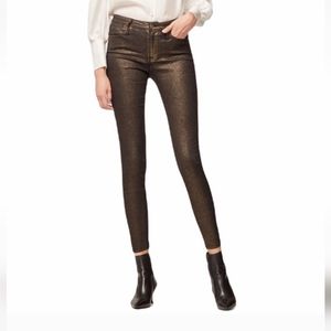 Frame Denim Le High Skinny Old Gold Metallic Shimmer Jeans Pants 26